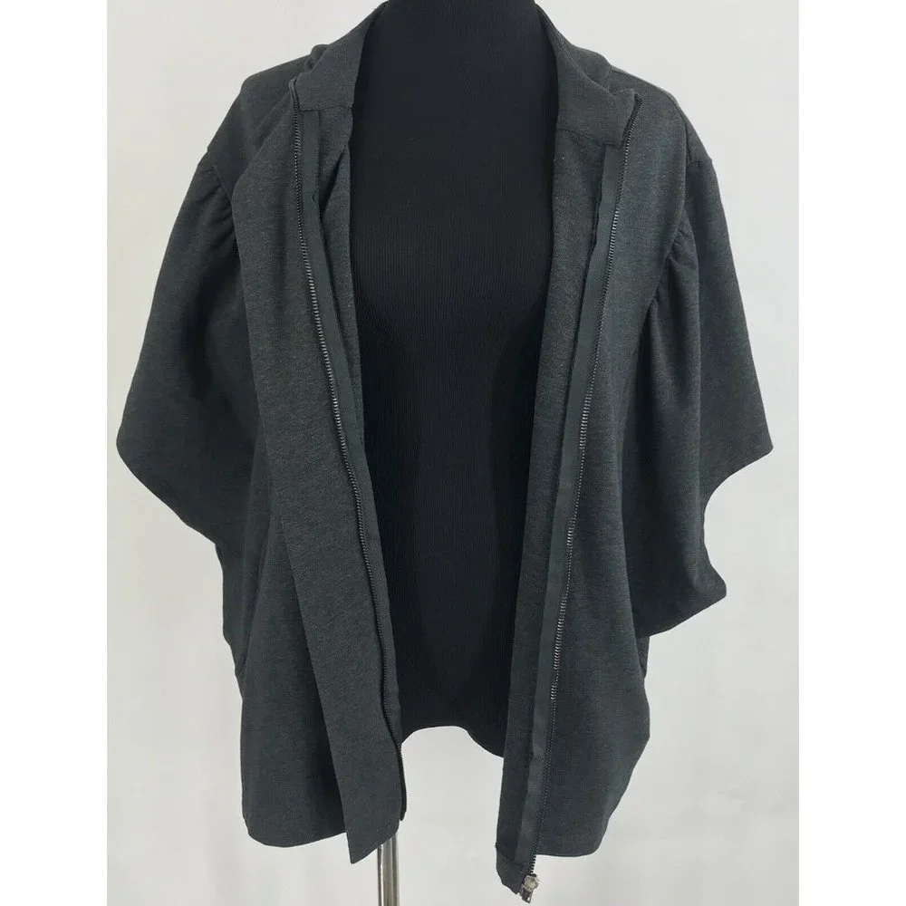 Lilla P Cape Womens Large L Charcoal Gray Pockets‎ Jacket